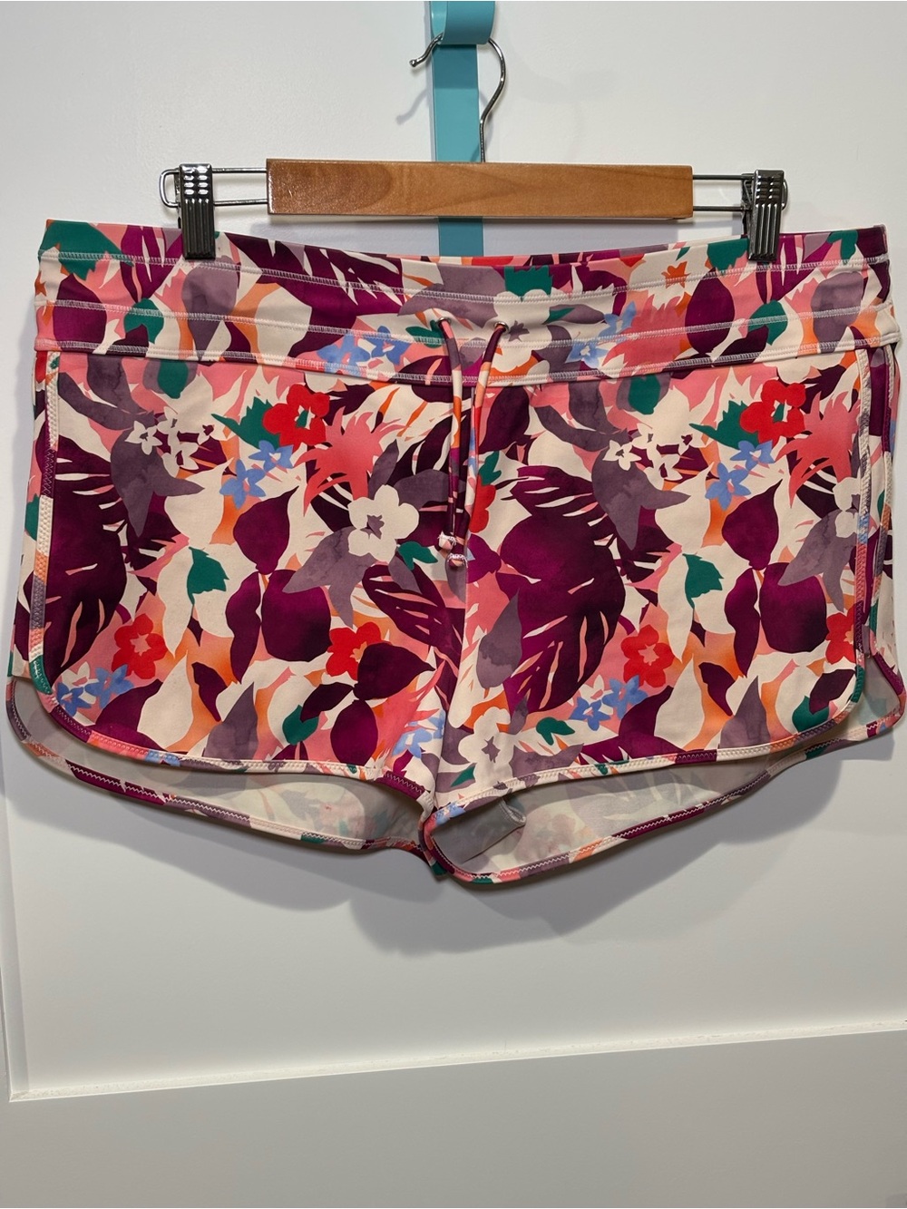 Athleta Surge Swim Shorts Daybreak Tropic Floral Large